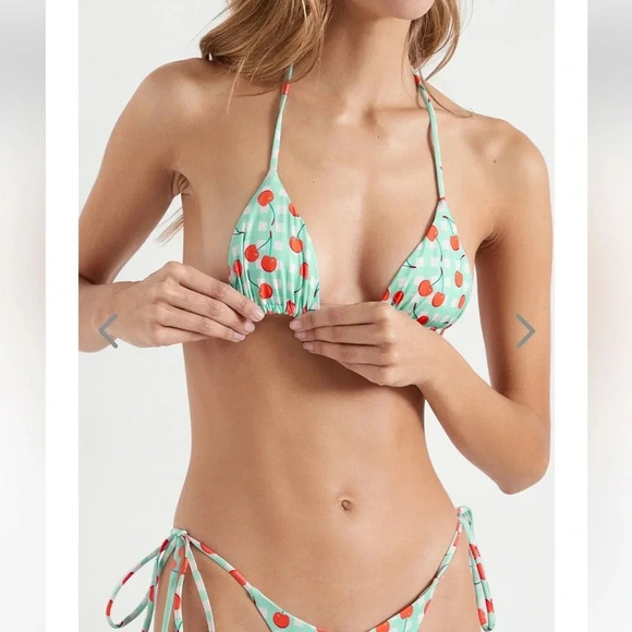 NWT OneOne Swimwear Bikini Set Cherry Crush Ariel Sexy Cute Cherries New Pattern - Picture 5 of 10